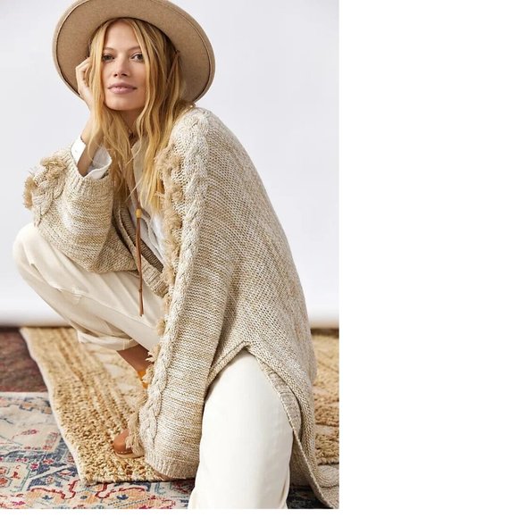 Anthropologie Braided-Sleeve Cardigan one size new - Picture 4 of 5